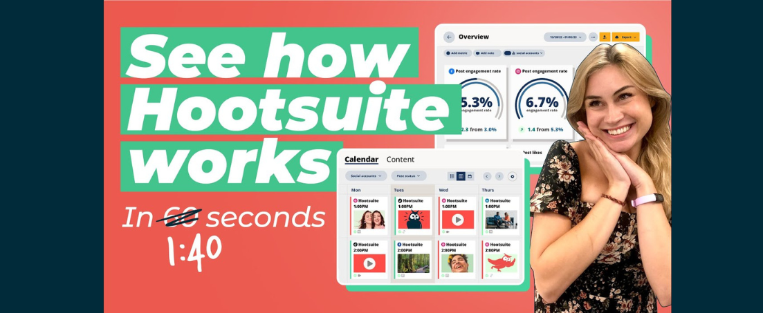 See how Hootsuite works in 1:40
