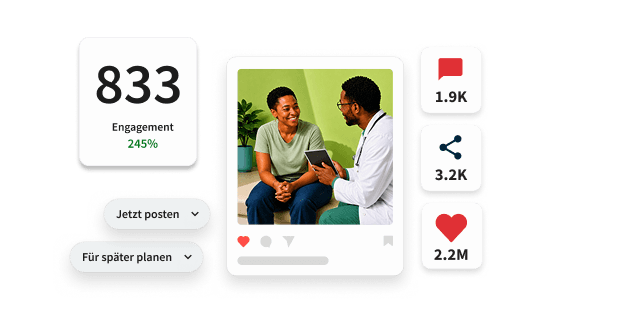 Hootsuite Amplify-Dashboard mit wöchentlichen Share-Zielen