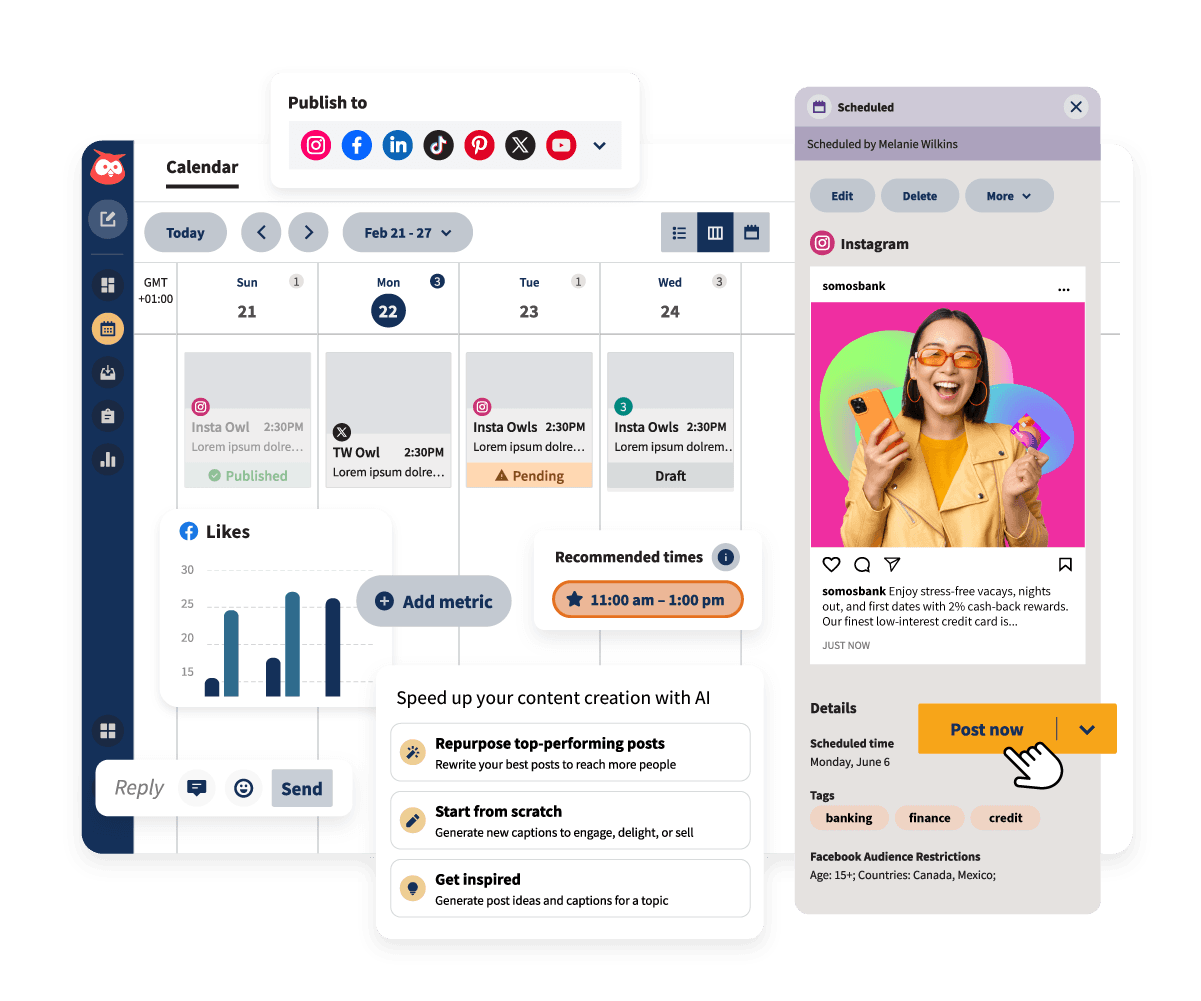 panel de control de productos de Hootsuite