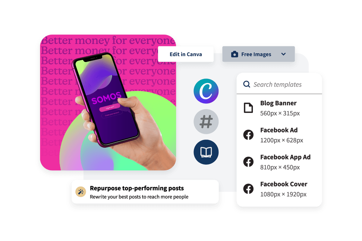 A list of examples of Canva templates to use for social media posts.