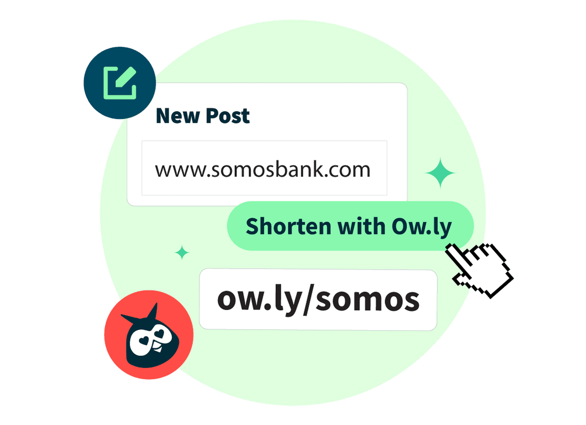 Die URL „www.somosbank.com“ verkürzt auf „ow.ly/somos“