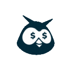 Gif animado de Owly con ojos de signo de dólar
