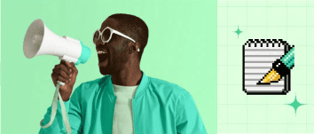 Person shouting into a megaphone