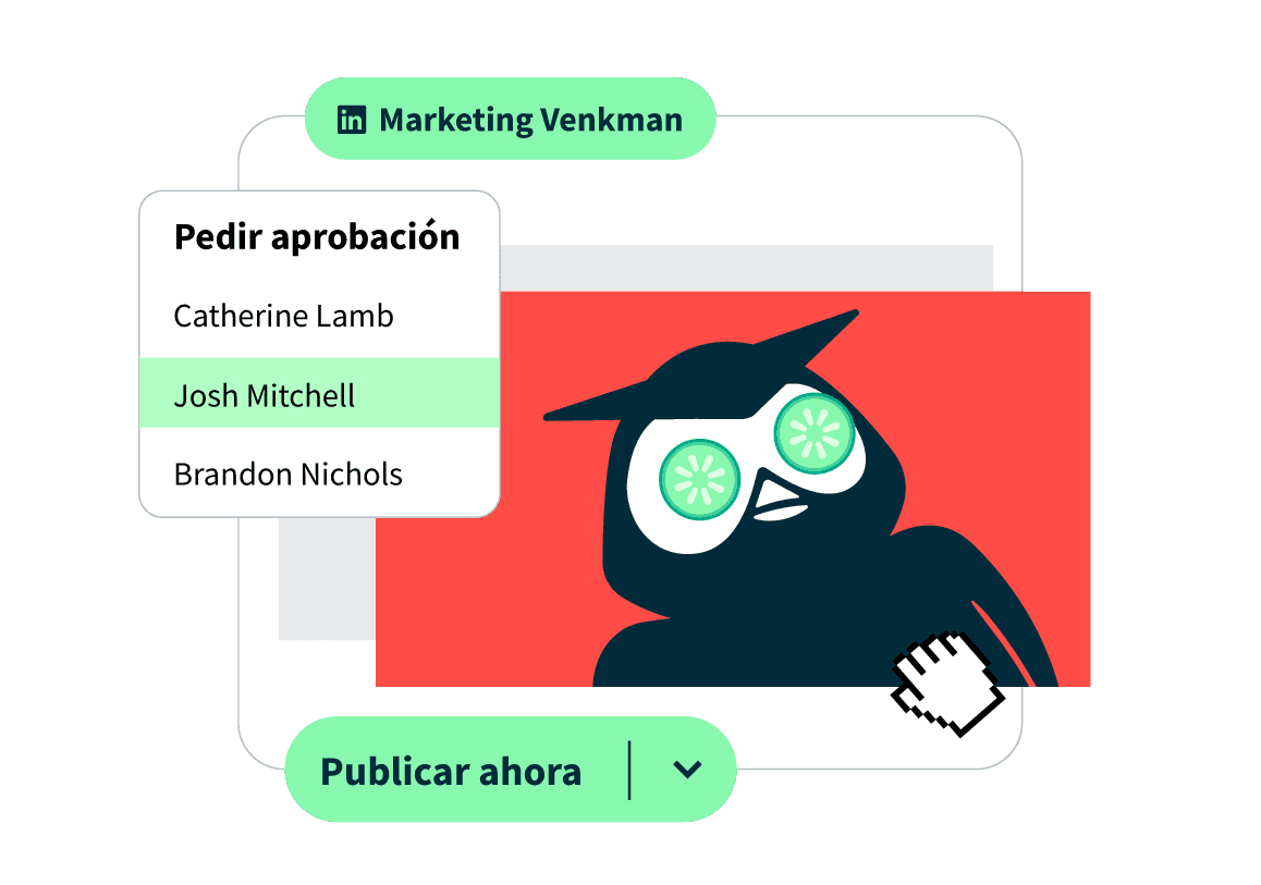 Imagen de producto del panel de control de Hootsuite de aprobaciones de compañeros de trabajo