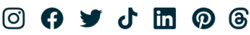 Iconos de Instagram, Facebook, Twitter, TikTok, LinkedIn y Pinterest