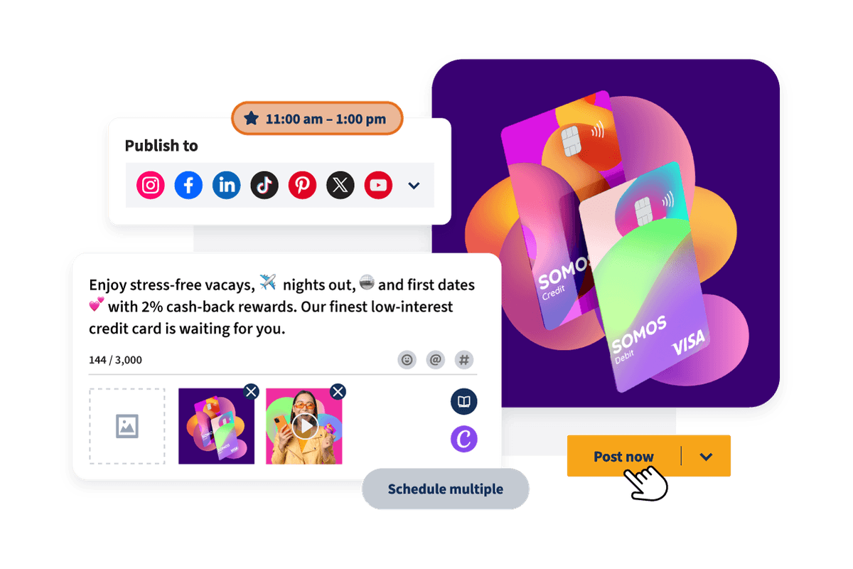 Social media post scheduling example