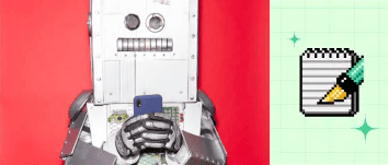 Robot texting on their phone