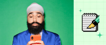 A man looking curious looking at his phone