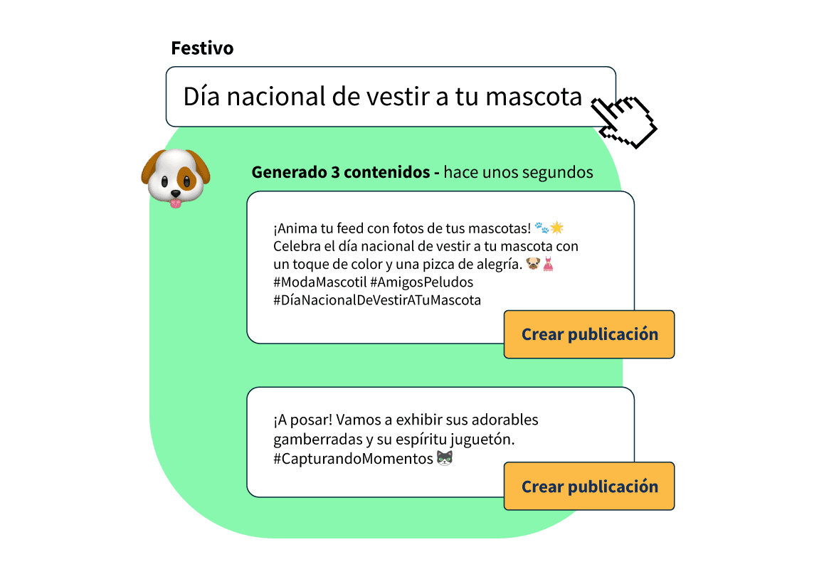 Imagen de producto del panel de control de Hootsuite de un calendario de contenido con OwlyWriter