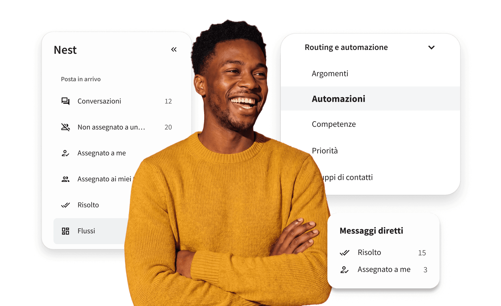 Uomo con computer portatile che utilizza Hootsuite Inbox
