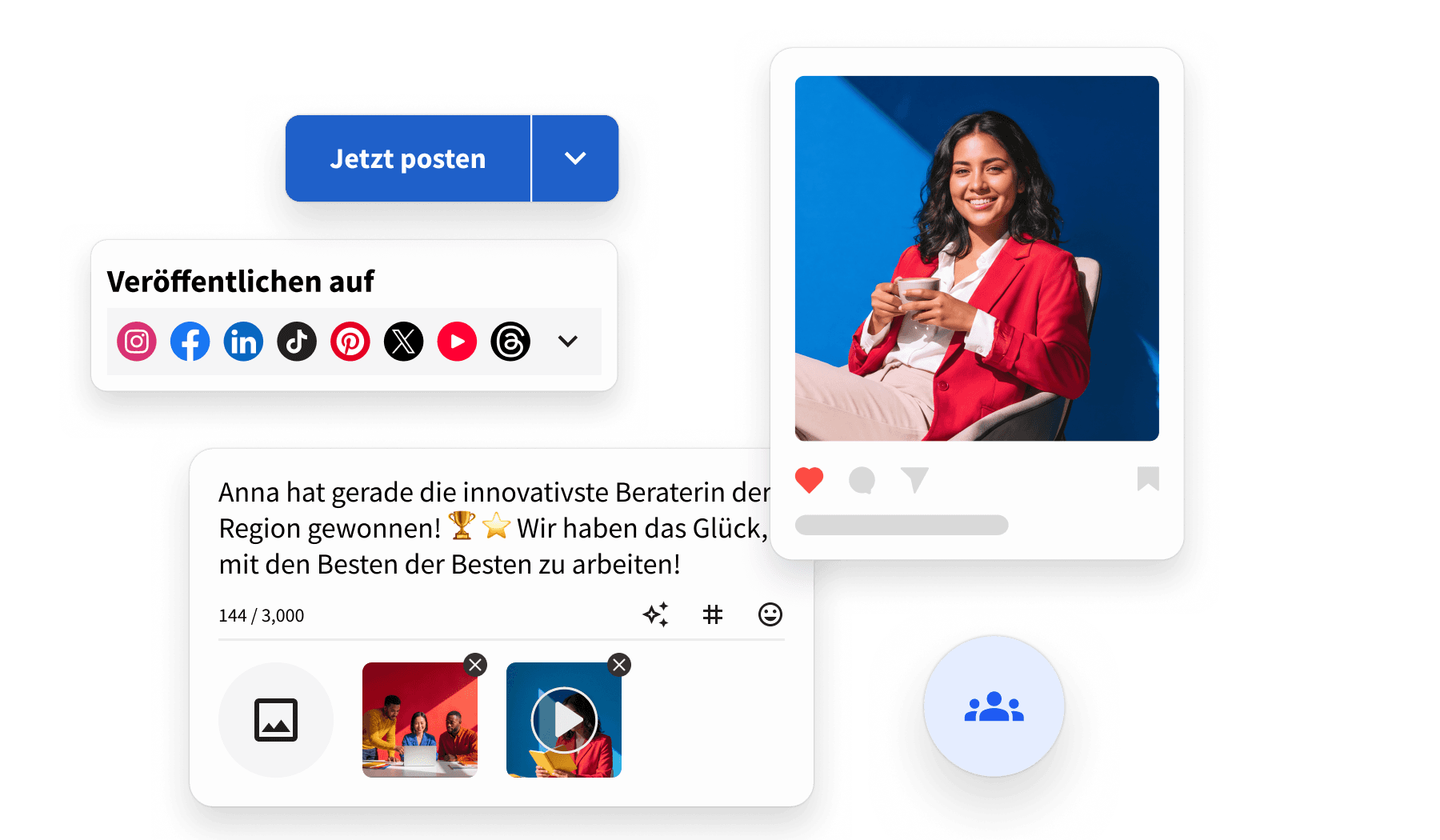 Hootsuite Amplify-Dashboard mit wöchentlichen Share-Zielen