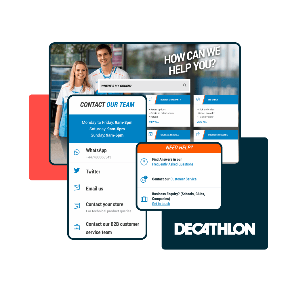 Snapshots of Decathlon chatbot interface