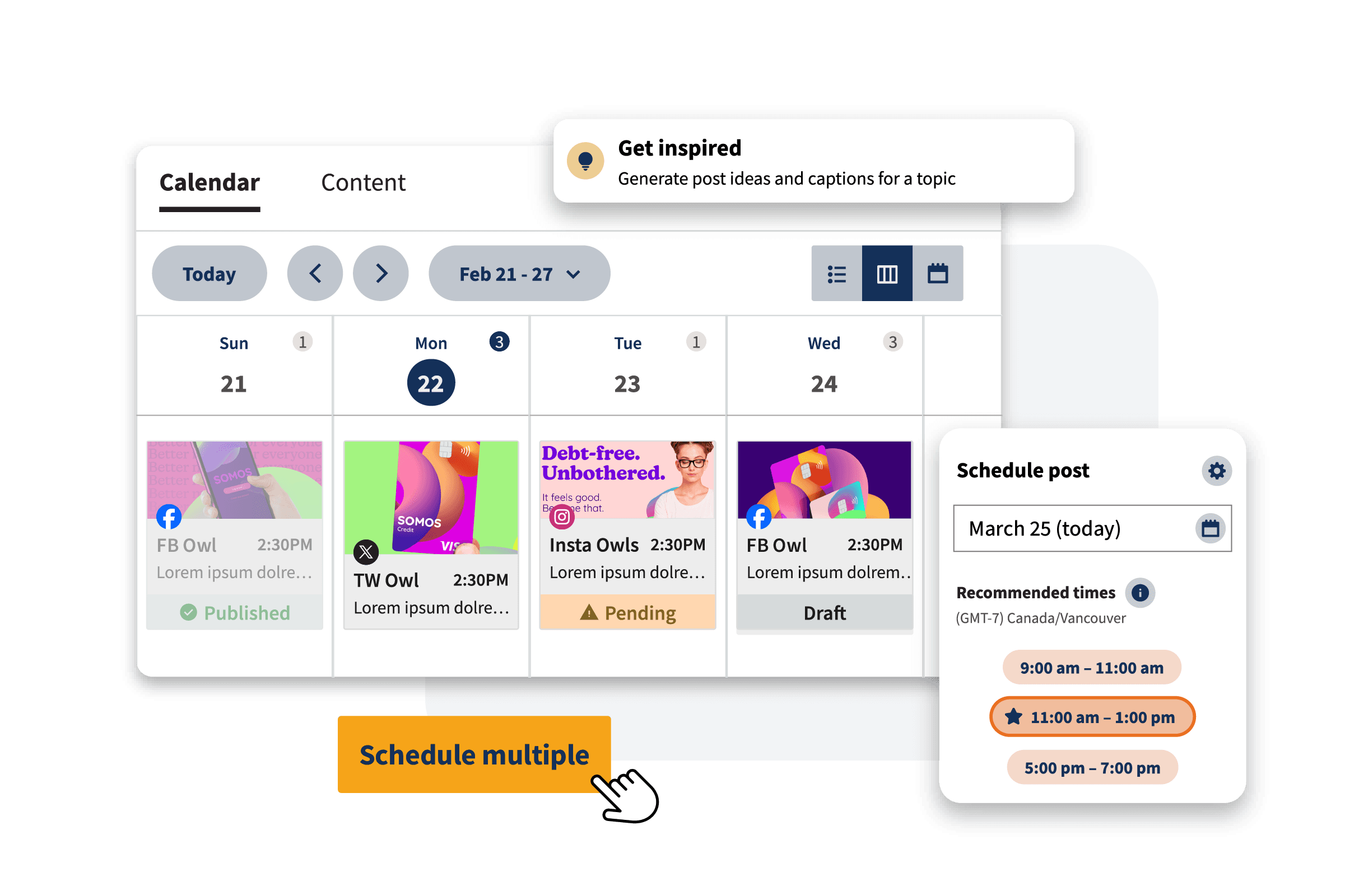 Facebook-Posting-Dashboard in Hootsuite