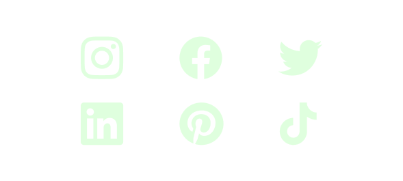 Twitter, facebook, instagram, pinterest, tiktok and linkedin