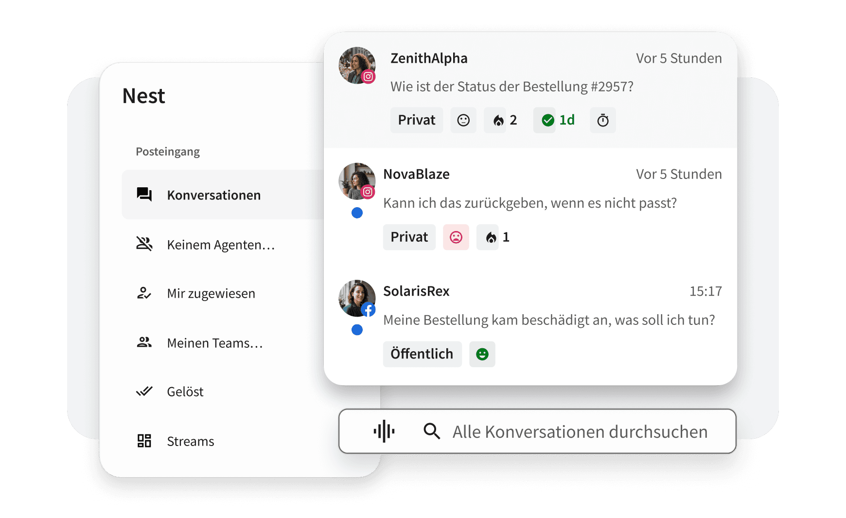 Social-Messaging-Funktionen und Inbox von Hootsuite