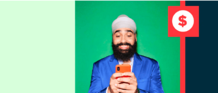 Grafik mit zwei Personen an einem Laptop