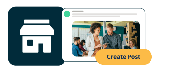 Graphique pour petites et moyennes entreprises avec le texte « Créer une publication »