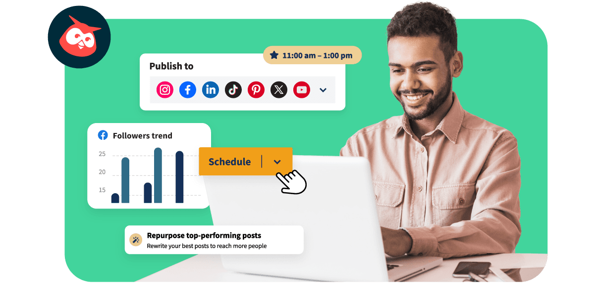 Homem de terno com Owly