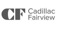 Logo von Cadillac Fairview in Schwarz und Weiß