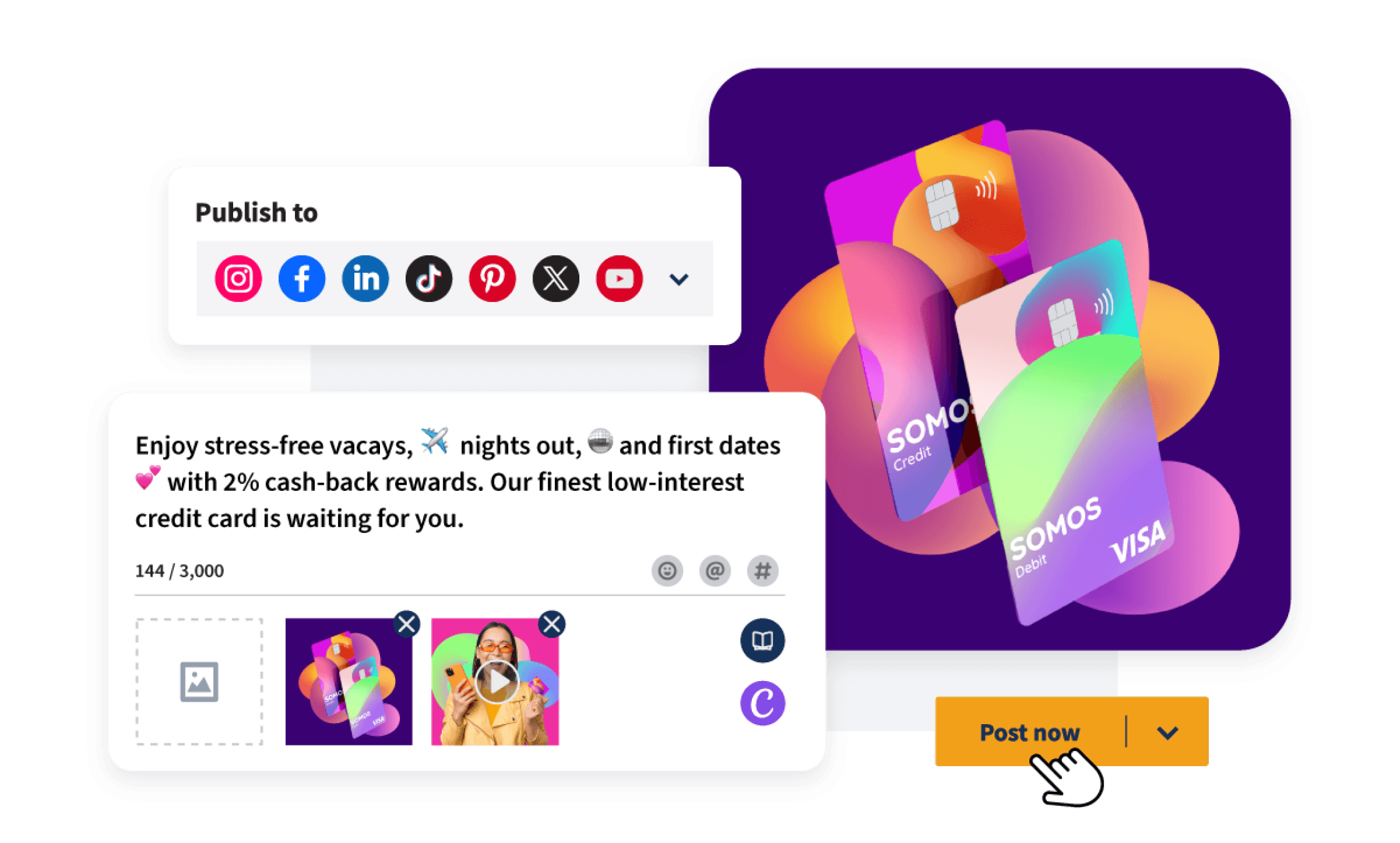 Imagens de produtos da Hootsuite